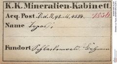 Etiketten zu Topas (NHMW-MIN-Au381)